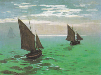 Fishing Boats at Sea 1868 - Claude Monet reproduction oil painting