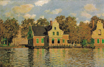 Houses on the Zaan River 1871 - Claude Monet reproduction oil painting