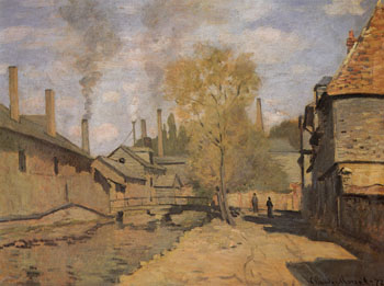 The Robec Stream Rouen 1872 - Claude Monet reproduction oil painting
