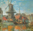 Windmill at Amsterdam 1874 - Claude Monet reproduction oil painting