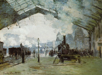 The Gare Saint Lazare 1876 - Claude Monet reproduction oil painting