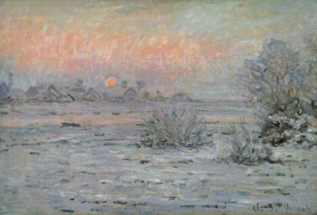 Snow Covered Landscape Dusk 1880 - Claude Monet reproduction oil painting