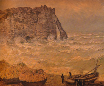Etretat Rough Sea 1883 - Claude Monet reproduction oil painting