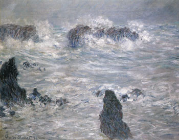 Storm Coast of Belle Ile 1886 - Claude Monet reproduction oil painting