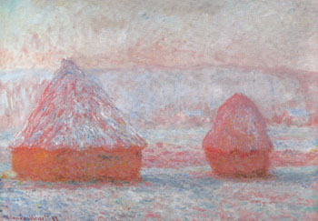 Hay Stacks Morning Effect 1889 - Claude Monet reproduction oil painting