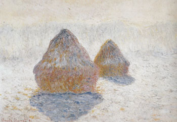 Hay Stacks Winter 1890 - Claude Monet reproduction oil painting