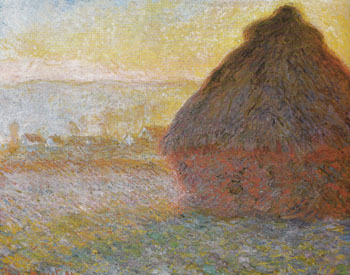 Hay Stacks Sunset 1890 - Claude Monet reproduction oil painting
