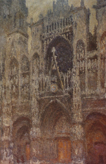 Rouen Cathedral Facade Grey Day 1892 - Claude Monet reproduction oil painting