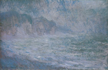 Cliffs at Pourville Rain 1896 - Claude Monet reproduction oil painting