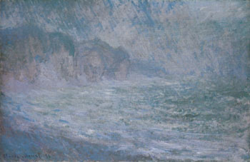 Cliffs at Pourville Rain 1896 - Claude Monet reproduction oil painting