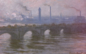 Waterloo Bridge Cloudy Day 1899 - Claude Monet reproduction oil painting