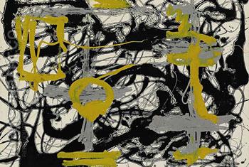 Number 12 A 1948 Yellow Gray Black - Jackson Pollock reproduction oil painting