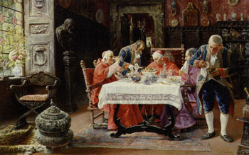 A Midday Feast 1896 - Jose Gallegos y Arnosa reproduction oil painting