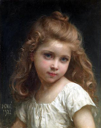 Portrait of a Young Girl 1902 - Jules Cyrille Cave reproduction oil painting