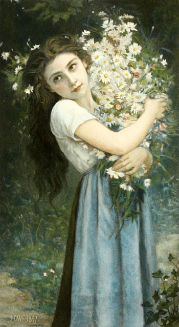 The Flower Girl - Jules Cyrille Cave reproduction oil painting