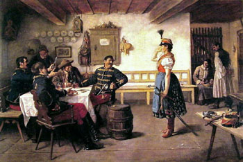 The Flirt 1889 - Koloman Dery reproduction oil painting