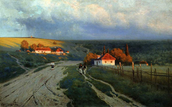 The Evening on Ukraine 1901 - Konstantin Yakovlevich Kryzhitsky reproduction oil painting