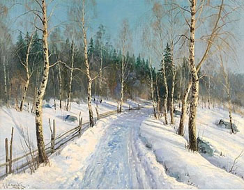 The Way Through the Forest - Konstantin Yakovlevich Kryzhitsky reproduction oil painting