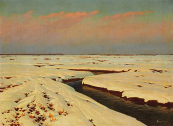 Winter Landscape - Konstantin Yakovlevich Kryzhitsky reproduction oil painting
