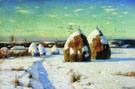 Winter Landscape with Haystacks in 1910 - Konstantin Yakovlevich Kryzhitsky