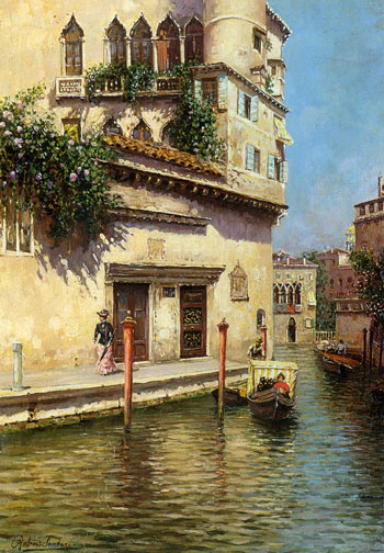 A Venetian Backwater - Rubens Santoro reproduction oil painting