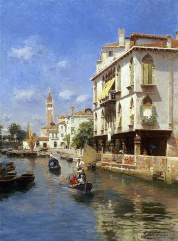 Canale Della Guerra Venice - Rubens Santoro reproduction oil painting