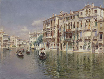 Grand Canal Venice N D - Rubens Santoro reproduction oil painting