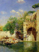 Lavandaie A Venezia - Rubens Santoro reproduction oil painting