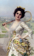 An Elegant Player - Vittorio Matteo Corcos reproduction oil painting