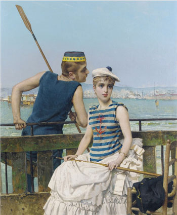 At The Regatta 1889 - Vittorio Matteo Corcos reproduction oil painting