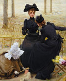 Entertainment I The Garden of Luxembourg - Vittorio Matteo Corcos reproduction oil painting