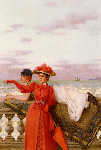 Looking Out To Sea - Vittorio Matteo Corcos reproduction oil painting