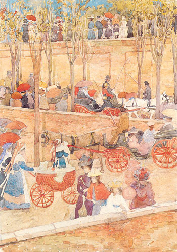 Afternoon Pincian Hill - Maurice Prendergast reproduction oil painting