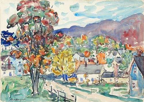 Autumn View c1910 - Maurice Prendergast reproduction oil painting