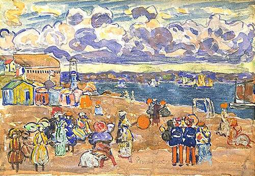 Beach at Saint Malo 1907 - Maurice Prendergast reproduction oil painting