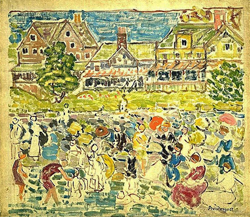 Beach Resort c1918 - Maurice Prendergast reproduction oil painting