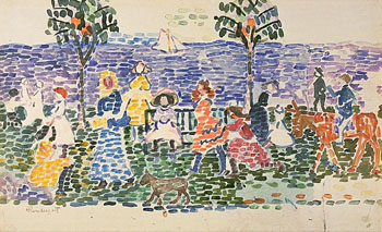 Decorative Composition Study for Promenade c1913 - Maurice Prendergast reproduction oil painting