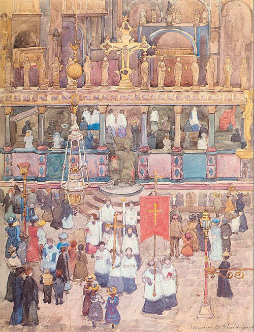 Easter Procession St Marks c1898 - Maurice Prendergast reproduction oil painting