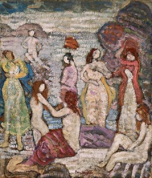Eight Bathers c1918 - Maurice Prendergast reproduction oil painting