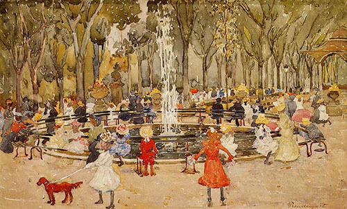 In Central Park New York c1900 - Maurice Prendergast reproduction oil painting