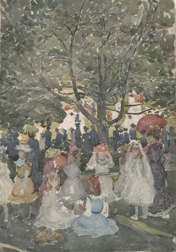 May Day Central Park 1901 - Maurice Prendergast reproduction oil painting