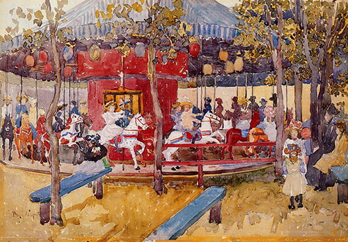 Merry Go Round Nahant 1900 - Maurice Prendergast reproduction oil painting