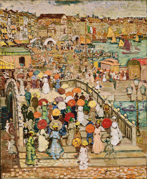 Ponte Della Paglia c1898 - Maurice Prendergast reproduction oil painting