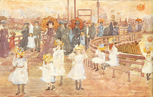 South Boston Pier c1895 - Maurice Prendergast reproduction oil painting