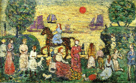Sunset and Sea Fog c1918 - Maurice Prendergast reproduction oil painting