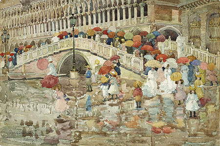 Umbrellas in the Rain 1899 - Maurice Prendergast reproduction oil painting