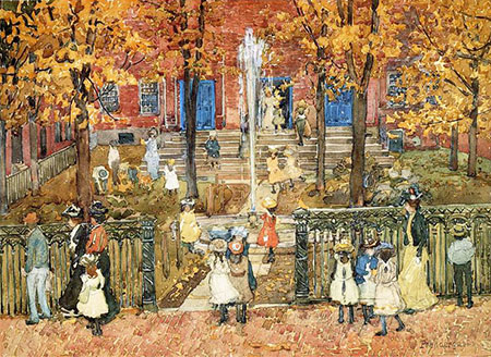 West Church Boston c1900 - Maurice Prendergast reproduction oil painting