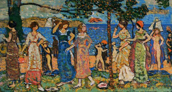 Woman at Seashore c1914 - Maurice Prendergast reproduction oil painting