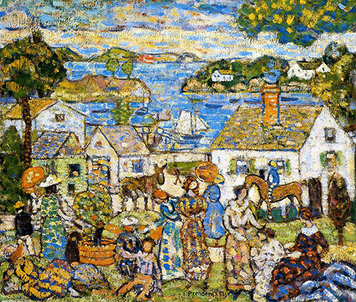 New England Harbor - Maurice Prendergast reproduction oil painting