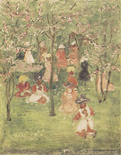 Spring in Franklin Park 1895 - Maurice Prendergast reproduction oil painting